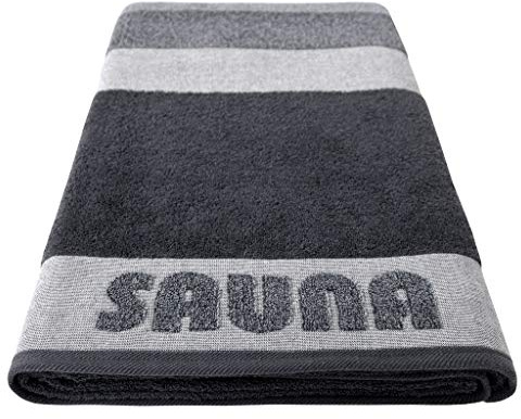 Dyckhoff Saunatuch Sauna Stripe Silber, 100x200 cm