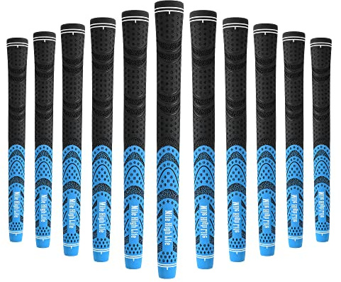 Mile High Life Golf Grips 13 Pack / 3 Pack - All-Weather Soft Rubber Golf Club Grips - High Shock Absorption, Enhanced Traction - Standard, Midsize & Jumbo Size (Core 0.58-0.61)