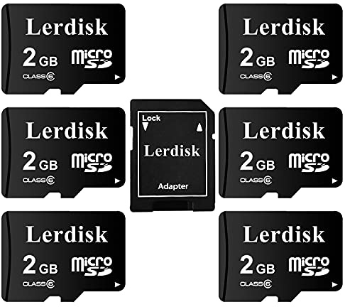 LerDisk Micro SD-minneskort producerat av SD Group licens säker kvalitet 3 års garanti (2 GB, 6 delar)