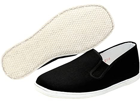 G-LIKE Kampfkunst Chinesische Peking Stoffschuhe - Traditionelle Handgefertigte Herren Damen Freizeitschuhe Hausschuhe Kung Fu Tai Chi Flache Schuhe Casual Slipper Sneaker – Baumwolle (Numeric_44)