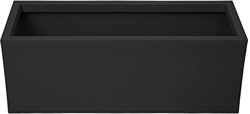 Ondis24 Pflanzkübel Basalt, 57L Pflanzvolumen, rechteckig, Blumenkasten mit Wasserspeicher in Beton-Optik, Balkon Terrasse, Blumenkübel (Anthrazit, 57 Liter)