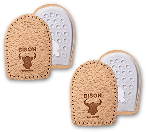 BISON - Hälsporre-inläggssulor - Hälsula - Hälskyddsskor - Hälkuddar i Läder - Ortopediska - Olika Längder och Höjder - No More Pain - 2 par (WOMEN)