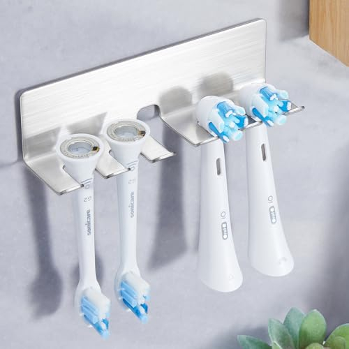 WAYASI Porta Cepillo de Dientes Eléctrico - Soporte para Cepillos de Dientes de Pared, Soporte Cabeza Cepillo de Dientes Pared Baño, Portacepillos de Dientes Autoadhesivo (Mediano)