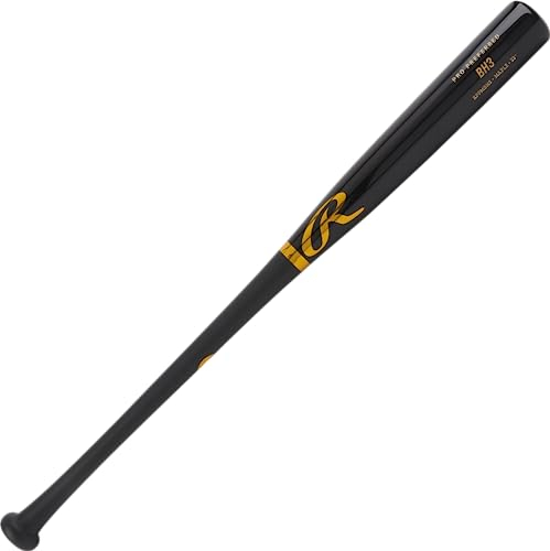 Rawlings Herren bevorzugter Baseballschläger aus Ahornholz, Gameday-Profil – Forelle, Machado, Albies Holz, Schwarz/Gold | Pro Preferred | Bryce Harper, 34