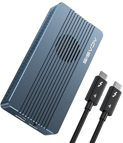 ACASIS 40Gbps M.2 NVMe SSD Gehäuse mit Lüfter,für M1 M2 Pro/Max, USB C Case kompatibel mit Thunderbolt 4/3,USB4/3.2/3.1/3.0/2.0, unterstützt SSD Größe 2280 B+M M-Key
