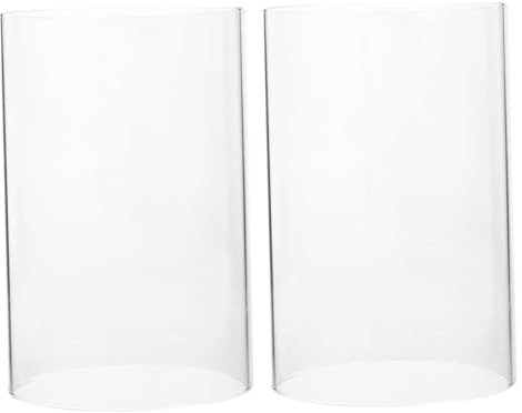 Warmhm Zylinderförmige Offene Glaskerze 2er-Pack Winddichter Kerzenhalter Für Heimdekorationen