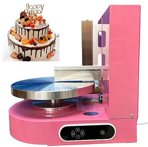ROGHA Cake Cream Spreading Coating Smearing Machine Cake Decorating Coating Machine Cake Cream Smoother Adjustable Cake Scraper for 4-12inch Cake 304 Stainless Steel,Pink