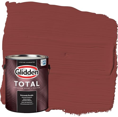 Glidden Total 1 gal. Brick Dust/Red Semi-Gloss Exterior Paint with Primer