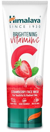 Himalaya Lavaggio Viso alla Vitamina C alla Fragola Luminoso Detergente Viso Luminoso Eliminare la Pelle Spenta | 100ml