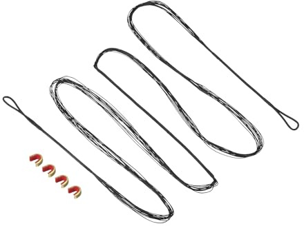 PATIKIL Corde d'arc de Remplacement avec 4 Points d'Encoche pour AMO 66, 14 Brins, Corde d'arc Classique Longue Traditionnelle, Noire