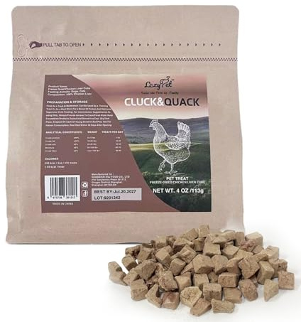 Freeze-Dried Egg Yolk Training Raw Single Ingredient Cat Treats, Solve Pet's Picky Eating Problem (Chicken Liver)