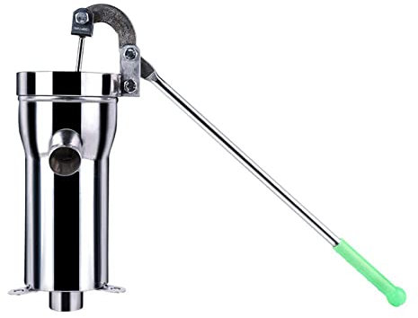 SenhE Water Pumping Tool, Stainless Steel Hand Well Pump 10m Deep Water Pump, Domestic Well Hand Shake Suction Pump Groundwater for Home Garden Yard, 25 * 8.5 cm