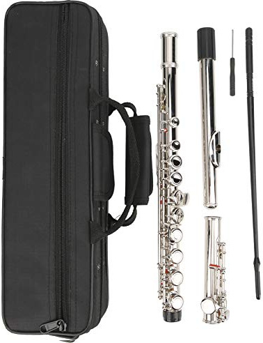 16-Loch-C-Flöte, Geschlossene Klappe, Erhöhte Röhrenresonanz, Silberfarbenes Messing-Schafgehäuse, Elegantes Design, Klare Klangqualität (SILVER)