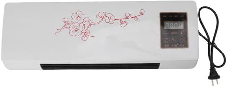 Scaldabagno Portatile da Parete con Telecomando - Spina UE 220 V - Ventola Riscaldante a Basso Rumore per Bagno, Camera da Letto - Versatile, Dimensioni Ridotte, Funzionamento