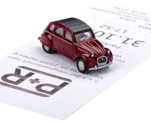 corpus delicti Magnetischer Parkscheinhalter mit Selbstklebender Haftscheibe für Parkausweise und Notizzettel – Kultauto kompatibel mit Citroën 2CV weinrot (20.10-43)