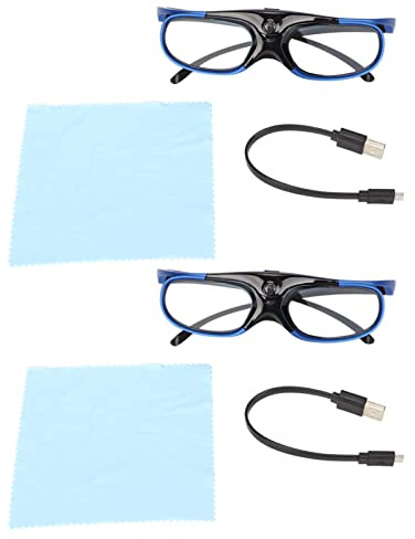 3D Active Shutter-glasögon, Vänster och Höger ögonrotation, DLP-Link 3D-glasögon, Kompatibel med 96Hz-144Hz, Lätt, för 3D-projektorer