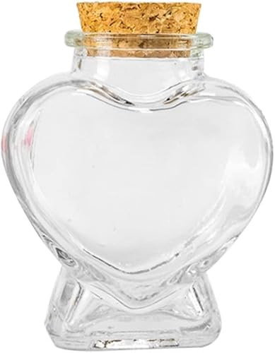 Mini Glasflaschen Herzförmige Wunschflasche Klare Aufbewahrungsgläser Behälter mit Kork Wunschflaschen Dekorative Flaschen Dekoratives Zubehör Wohndekor