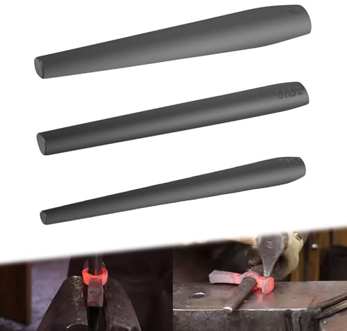 V-SEK Blacksmith Drift Kit Bladesmith Hammer Eye Drift Tool Set For Forging Tongs, Tomahawk, Axe (3 Pack with Different Sizes)