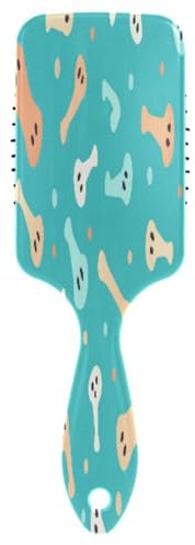 Cepillo de pelo, peine de pala, cepillo de aire, peine de hueso de perro para cabello grueso y desenredante antiestático