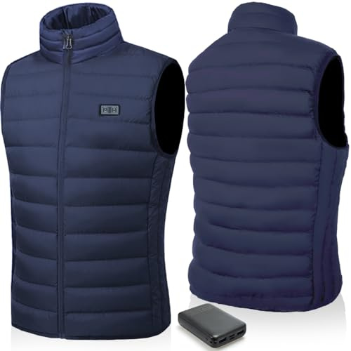 Unzipp Beheizbare Weste Herren Damen mit 10000mAh Akku, Heizweste mit 3 Heizstufen, Waschbar, Wärme Weste für Winter Outdoor Arbeit