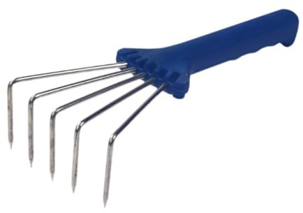 F Fityle Rastrillo de Garra para jardín, Compacto, con Mango cómodo, Herramienta de jardinería, cultivador para aflojar Tierra, desherbar y Plantar, Azul