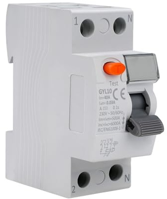 Disjoncteur différentiel 30mA 40A Type A interrupteur différentiel 2 pôles | RCCB AC230V disjoncteur à courant résiduel IP20 ABS Matériau Montage sur rail avec Protection contre les fuites