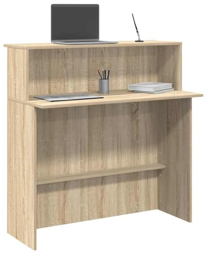 Tomostar Comptoir de Réception, Table de Réception Comptoir d'accueil chêne Sonoma 100x50x103,5 cm Bois d'ingénierie
