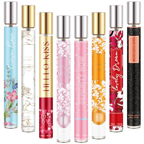 Womens Perfume Gift Set, 8 x 35ml Luxury Eau De Parfum Fruity Floral Scents, Long-Lasting Mini Perfume Gift Sets for Women Mum Her Ladies Birthday Anniversary