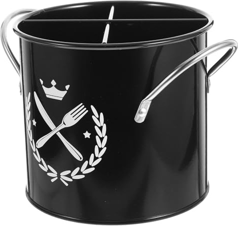 Angoily Recipiente Porta Utensilios Cocina Vintage Negro Noble 1 Pieza Drenaje Organizador Multiusos para Almacenamiento Cubiertos y Accesorios de Cocina para Uso Doméstico