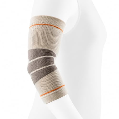 BAUERFEIND Armbågsärm Outdoor kompression armbågsstöd, 1 unisex armbågsbandage med merinoull, höger och vänster, bärbar för sport eller vandring