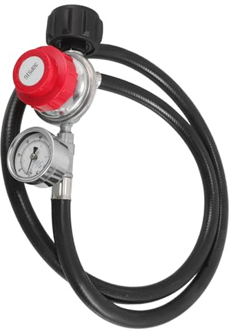 Milisten Regulador de Presión Ajustable de 0 a 30 PSI con Manómetro, Interfaz Estándar 3/8 Qcc1, Válvula de Control de Alta Presión para Sistemas de Propano, Parrillas y Quemadores de Gas