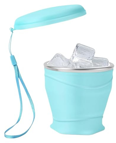 Ihdjasg Vaso Plegable de Viaje,Vasos portátiles de 260 mililitros para beber,Taza para Café Caliente - para acampada, excursionismo, viajes, mujeres, hombres, niños y niñas, familia y amigos
