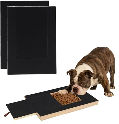 Krallenschleifer für Hunde - 35x25x3cm Kratzbrett Hund mit Leckerlibox, 2 Stücke Schleifpapier, Stressfrei Krallenschleifer für Hundekrallen, Alternative zu Krallenknipsern und -Schleifern für Hunde