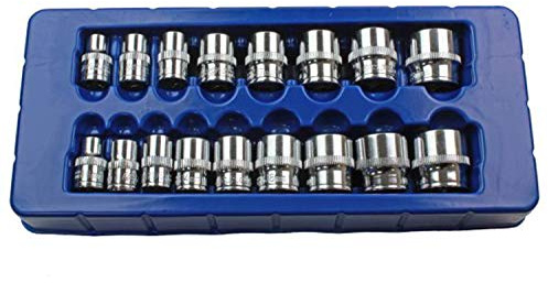 US PRO Professional 17 Piece 3/8 inch Drive 8-24mm Shallow Single Hex Socket Set