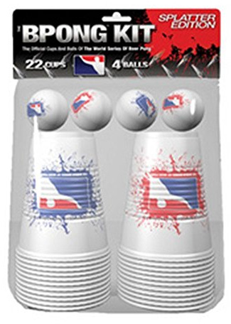 BPONG Splatter Design Beer Pong Cups and Balls Kit - Official and WSOBP