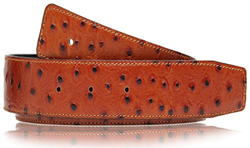 Straussenleder Optikin in Cognac Braun echt Leder Wendegürtel für Herren & Damen 4cm Breit Gürtel (105 cm)