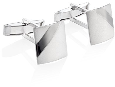 Herren Manschettenknöpfe Aus 925 Silber Mit Oxidiertem Streifen Design Schmucketui