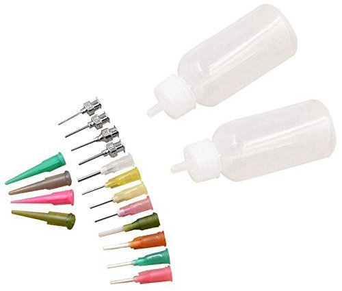 Kit di applicatori con bottigliette e 16 ugelli per henné, pasta per tatuaggi e body art QBBRT