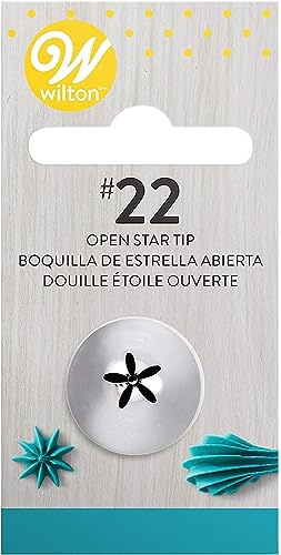 Wilton Piping Tip 22 Stainless Steel: Reusable Flower Tip for Cakes and Muffins - Dishwasher Safe - 022