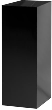 Acrylic Display Riser Box Pedestal No Lid Flower Tower Art Sculpture Tall Pillar Stand Display 12 x 12 x 42 Glossy Black by Marketing Holders