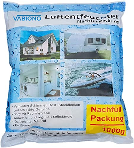 VABIONO Luftentfeuchter Granulat Nachfüller 1 kg im Vliesbeutel für Raumentfeuchter (10 x 1kg)