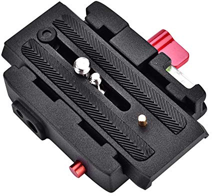 Diyeeni Adattatore Piastra a Slitta Rapida, Piastra Base Morsetto QR con Vite di Montaggio 1/4 e 3/8, Piastra a sgancio rapido per treppiede videocamera per Manfrotto 500 AH 701 503 HDV 577