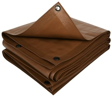TERRE JARDIN Bâche de Protection Extérieur Polyéthylène 140 g/m² - Bâche Multi-Usage Anti UV - Bâche Bûche Bois de Chauffage, Couverture résistante pour Jardin - 4 x 5 - Marron