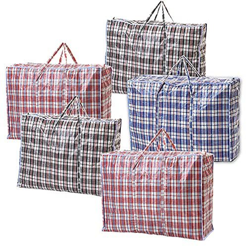 1ABOVE SUPER JUMBO Strong Laundry,Shopping, Storage, Reusable Store, Cloth, Moving, Waterproof, Handles and Zipper Bags (size:80cmx70cmx30cm) (5)