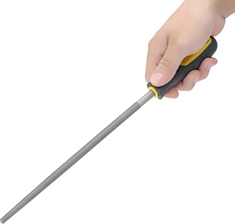 large round metal file,T12 Metal Coarse File Tools High Carbon Steel Hand for Woodworking,8 5 Mm Hand Files Round File with Handle Sharpening Shaping Tool for Metal,Leather,Steel,and Plastic