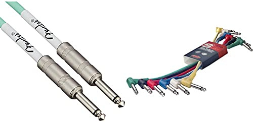 Fender Original Series Instrument Cable - 10 ft – STR/STR – Surf Green & Stagg SPC015L E Patch Cable