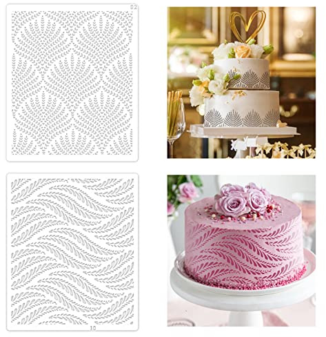 Kuchendekoration, Schablonen, hohl, 2 Stück, schöne und wiederverwendbare Blumenschablone aus Kunststoff, Dekoration für Kuchen