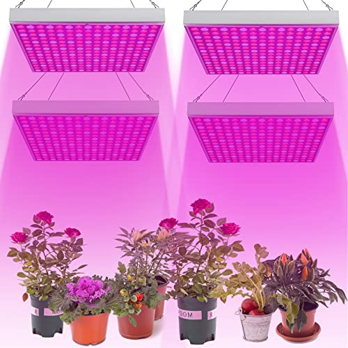 Herrselsam 4x45W Pflanzenlampe LED, LED Grow Light Pflanzenlicht Vollspektrum mit 225 Rot & Blau LEDs Grow Lampe, Pflanzen Wachstum Zimmerpflanzen Gemüse und Blumen im Garten