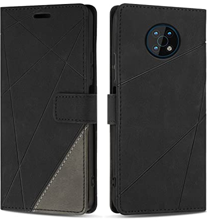 SONWO Hülle für Nokia G50, Premium PU Leder Handyhülle Flip Case Wallet Silikon Schutzhülle Klapphülle für Nokia G50, Schwarz