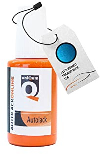 uniQum Autolack Lackstift fürs Auto für ALFA Romeo Misano Blue 756 Autolack Reparatur 30 ml